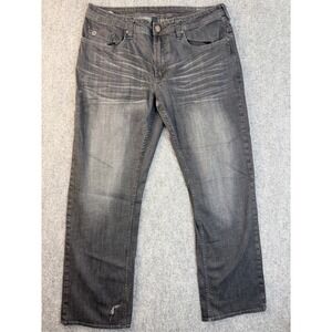 Buffalo David Bitton Driven-X Mens 36x32 Black Faded Stretch‎ Straight Leg Jeans